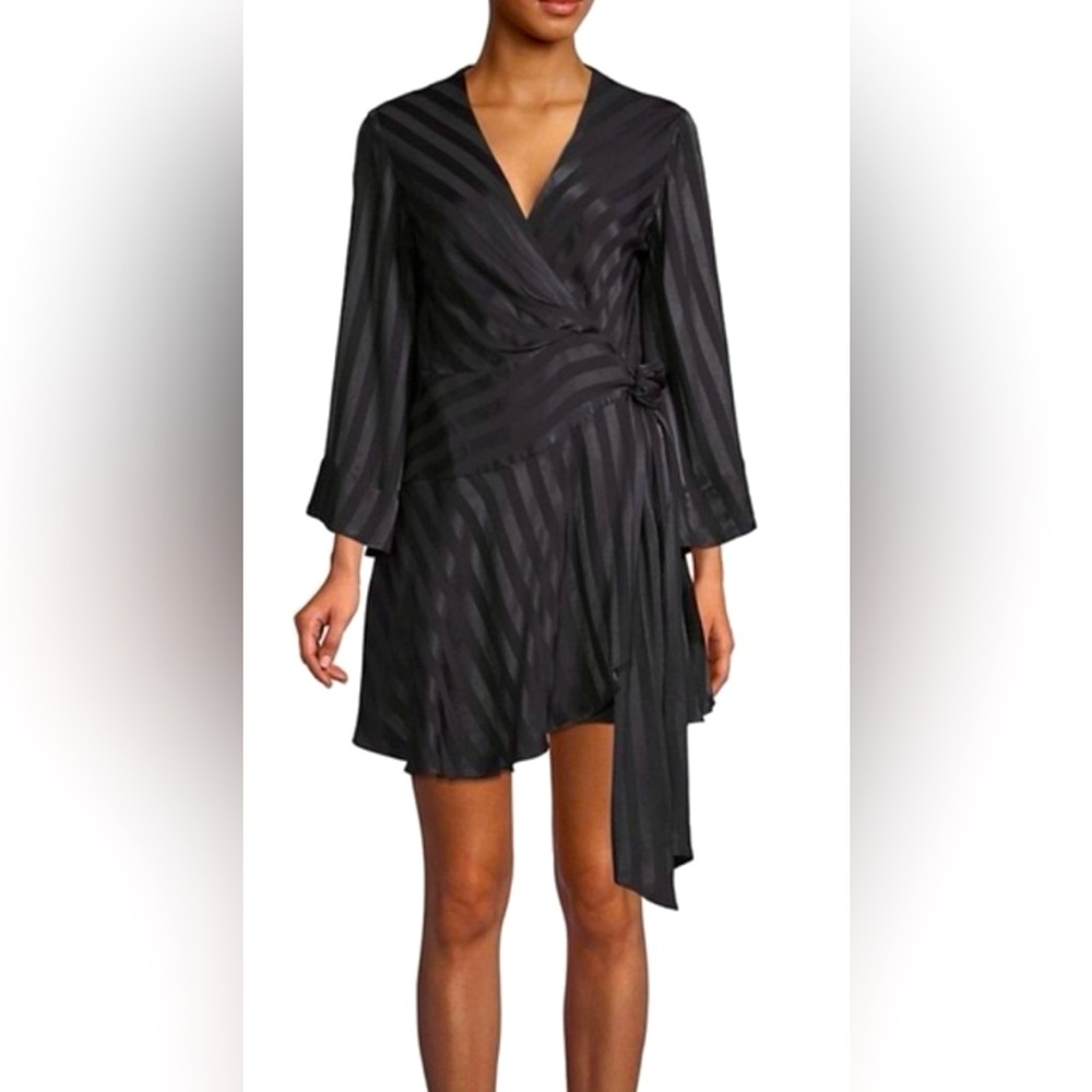 NWT Resolve | Significant Other Tonal Satin Stripe Sashed Serenity Mini Dress